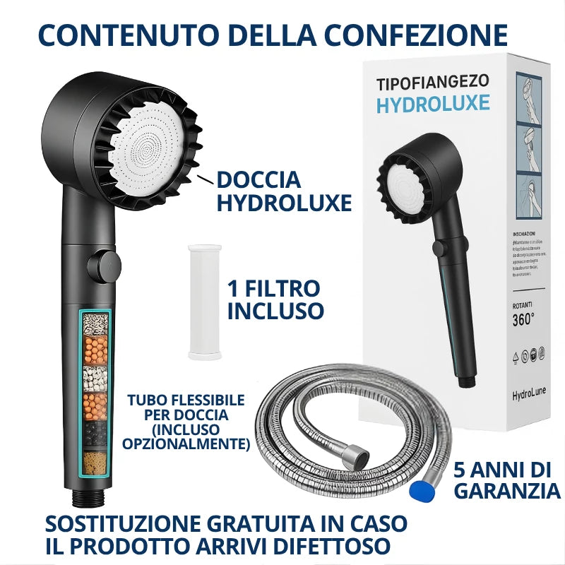 HYDROLUXE™ – Elimina cloro e cal dalla tua doccia.