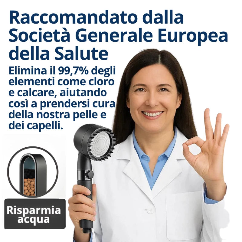 HYDROLUXE™ – Elimina cloro e cal dalla tua doccia.