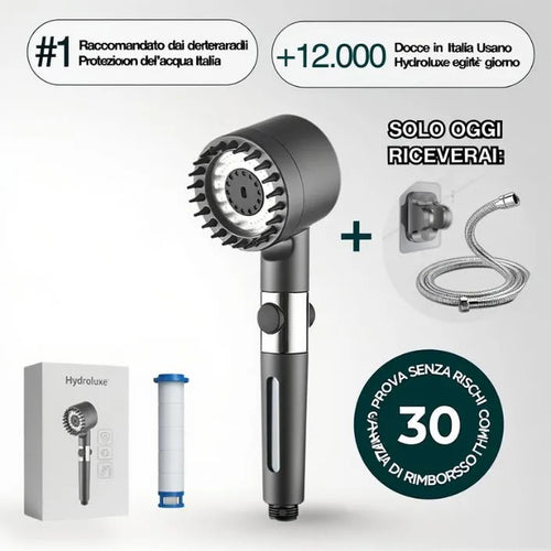 HYDROLUXE™ – Elimina cloro e cal dalla tua doccia.